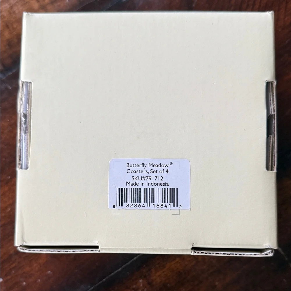 Lenox Butterfly Meadow Porcelain Coasters - Set of 4 - Picture 2 of 4